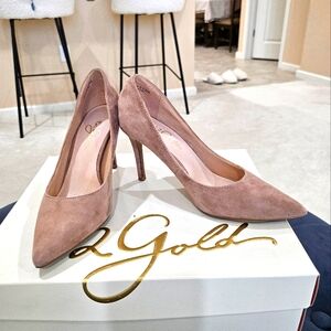 42 GOLD Women's Suede Heels - Blush Pink